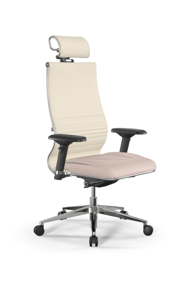 Кресло для руководителя Метта Samurai L2-8D - Infinity /Kc04/Wm06/D04P/H2cL-3D(M26.B32.G25.W03) (Молочный)