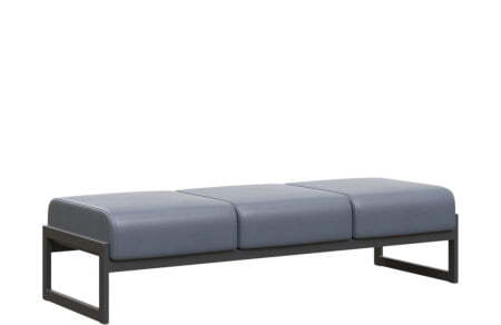 Банкетка трехместная MD.В3  (1855х700х700) (Oregon Серый арт.17/Чёрный металл)