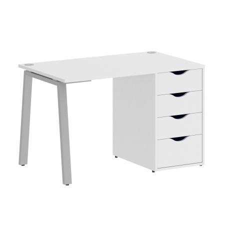 Стол письменный VR.SP-3-118.4.A 1180x720x750 (Белый Бриллиант/Серый Металл)