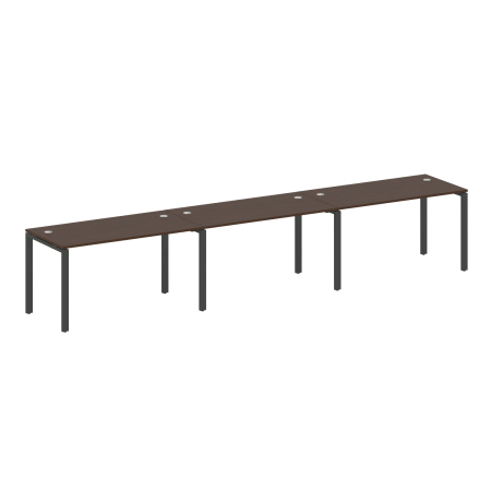 Рабочая станция на 3 раб. места Metal System Style БП.СМ-3.3 4200x720x750 (Венге Цаво/Антрацит металл)