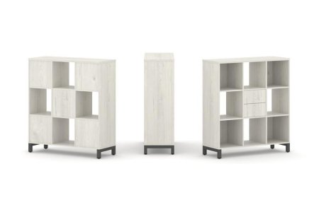 Набор стеллажа 1 сторонний, 3 яруса SN.NS-331 (1121х400х1248) (Дуб Наварра/Металл Антрацит)