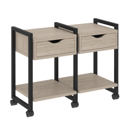 Тумба на колесных опорах наборная VR.L-TN-1.K 970x460x767 (Дуб Аттик/Черный металл)