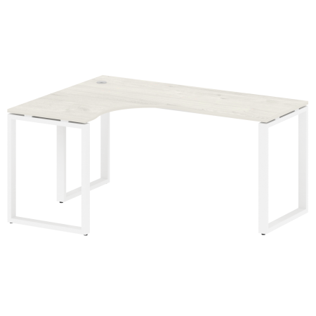 Стол криволинейный левый Metal System Style БО.СА-4 Л 1600x1200x750 (Дуб Наварра/Белый металл)