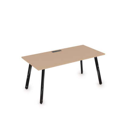 10СР.079 Стол рабочий, прямолинейный (1400x700x750) (MokkoЧерный глянец)