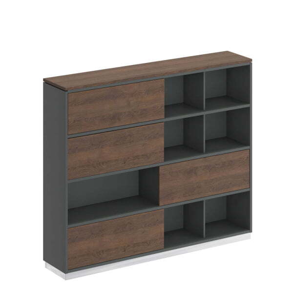 Шкаф-купе City СИ 301 2000x400x1678 (Дуб гладстоун / Антрацит премиум / Дуб гладстоун)