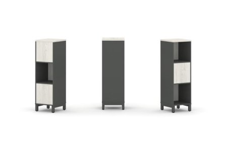 Набор стеллажа 2-х сторонний, 3 яруса SN.NSD-311 (387х400х1248) (Антрацит/Дуб Наварра/Металл Антрацит)