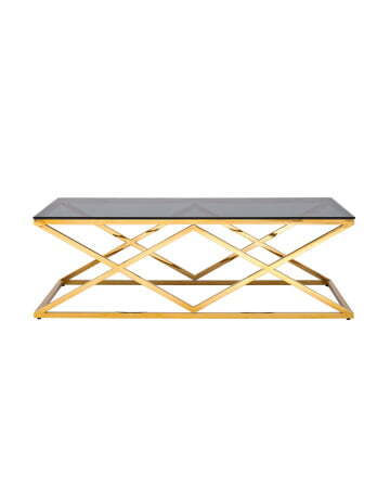 Журнальный стол 120*60 ИНСИГНИЯ золото стекло smoke (Журнальный стол Инсигния серый)