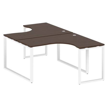 Рабочая станция криволинейная Metal System Style БО.РАС-СА-2.3 1400x2435x750 (Венге Цаво/Белый металл)