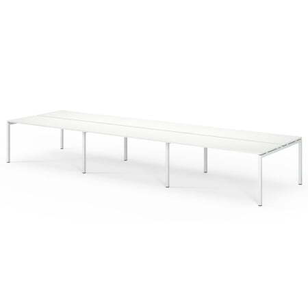 TOUR LIGHT Бенч-система 6 рабочих мест 480x143 (Белый/Белый металл)