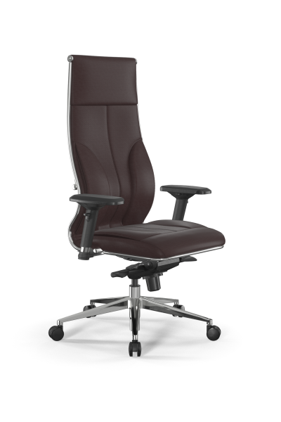 Кресло для руководителя Метта Samurai L1-11D - Infinity /Kc06/Wm06/D04P(M06.B32.G11.W03) (Темно-коричневый)