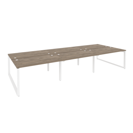 Рабочая станция на О-образном м/к Onix O.MO-D.RS-6.3.8 4140x1635x750 (Тиквуд Темный/Белый Металл)