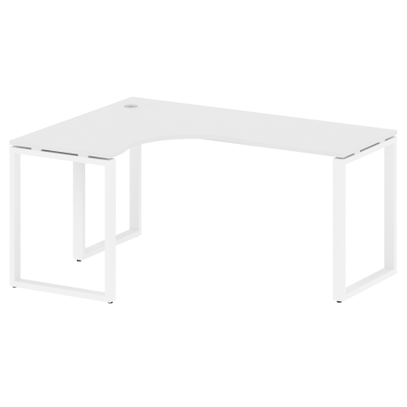 Стол криволинейный левый Metal System Style БО.СА-4 Л 1600x1200x750 (Белый/Белый металл)