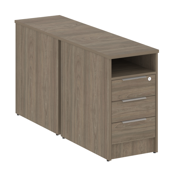 Тумба приставная двойная Metal System Style Б.ТП-2 412x1475x750 (Вяз Благородный)