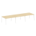 Стол для переговоров (3 столешницы) на А-образном м/к Metal System Style БА.ПРГ-3.3 4200x1235x750 (Дуб наварра/Серый металл)