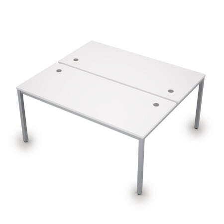 6МБ.274 Бенч-система на два рабочих места (1600x1435x750) (Белый/Алюминий матовый)