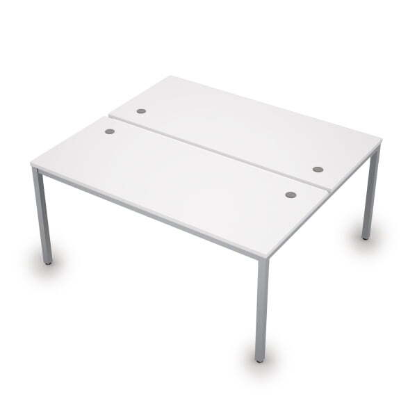 6МБ.274 Бенч-система на два рабочих места (1600x1435x750) (Белый/Алюминий матовый)