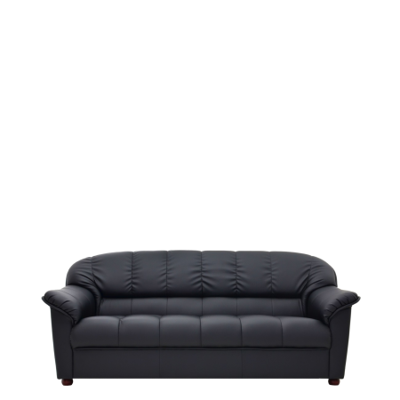 Диван офисный Монарх (V-400) 3-х местный с подлокотниками (Черный)