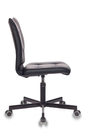 Кресло Бюрократ CH-330M/BLACK без подлокотников черный искусственная кожа крестовина металл (Компьютерное кресло CH-330M черный)
