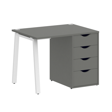 Стол письменный VR.SP-3-98.4.A 980x720x750 (Металлик/Белый Металл)