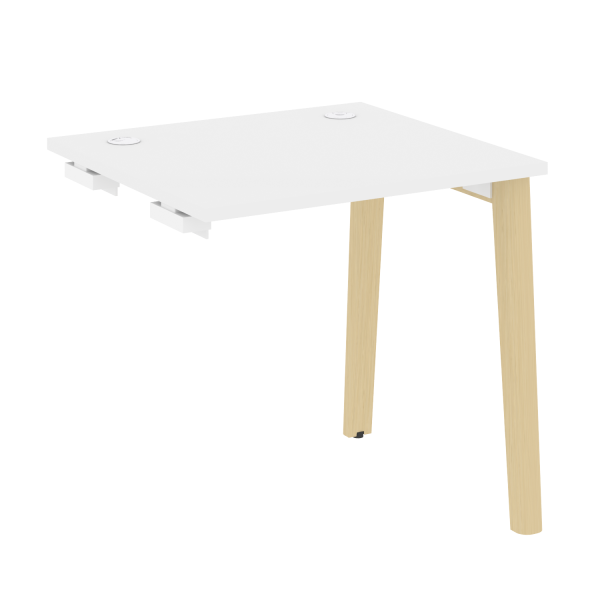Стол-приставка к опорным элементам на деревянных опорах Onix Wood OW.SPR-0.7 780x720x750 (Белый Бриллиант/Дуб Светлый)