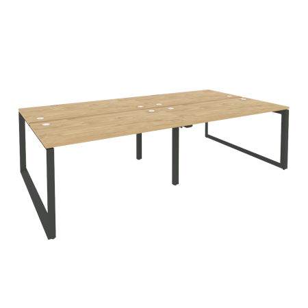 Рабочая станция на О-образном м/к Onix O.MO-D.RS-4.3.7 2760x1475x750 (Тиквуд Светлый/Черный металл)