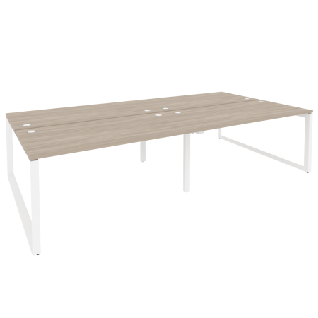 Рабочая станция на О-образном м/к Onix O.MO-D.RS-4.4.8 3160x1635x750 (Дуб Аттик/Белый Металл)