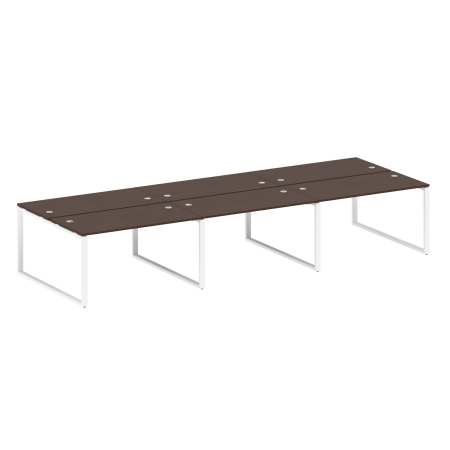 Рабочая станция Metal System Style БО.СМ-6.3 4200x1475x750 (Венге Цаво/Белый металл)