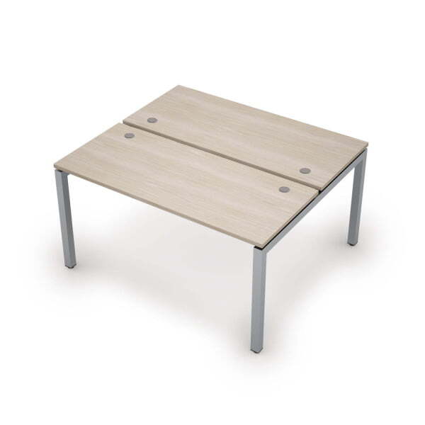 6МБ.5269 Бенч-система на 2 рабочих места (1400x1235x750) (Шамони светлый/Алюминий матовый)