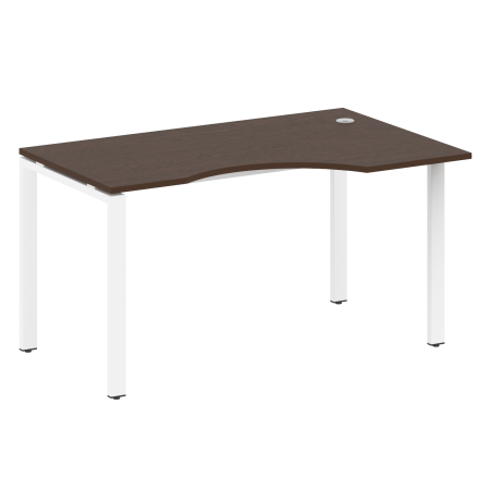 Стол криволинейный правый Metal System Style БП.СА-2 Пр 1400x900x750 (Венге Цаво/Белый металл)
