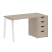 Стол письменный VR.SP-3-138.4.A 1380x720x750 (Серый/Белый Металл)