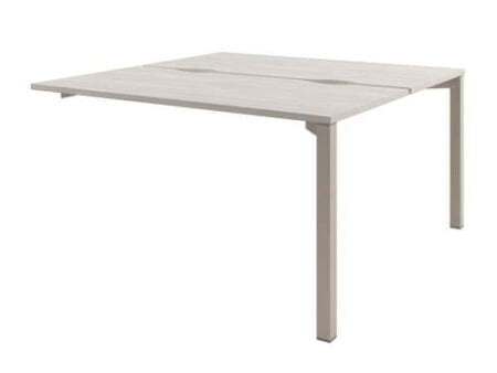 Стол-тандем на металлокаркасе, конечная секция Solution D-413 1400x1432x750 (Акация Морава/КашемирБежевый)