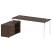 Рабочая станция с тумбой на А-образном м/к Metal System Style БА.РС-СТС-2.5 (L) 1900x1520x750 (Дуб наварра/Серый металл)