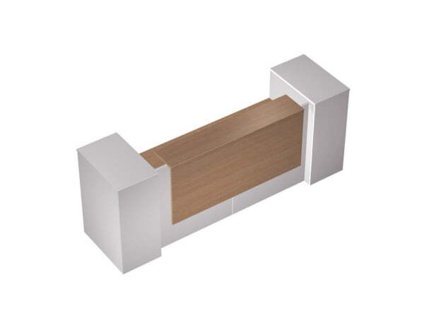 Стойка ресепшн прямая 4-ящичная с нишей левая и одежда-документы правая PROFIQUADRO КВ 0803 2956x806 (Белый премиум / Вишня скандинавская)