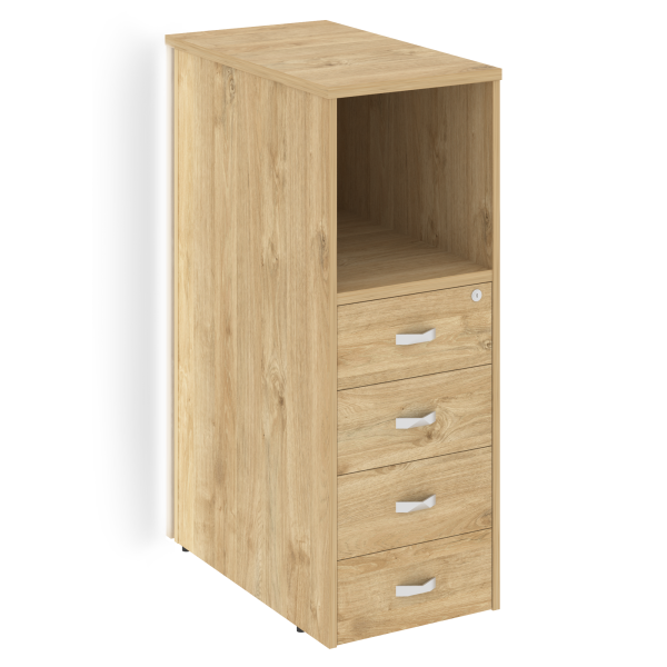 Тумба с подсветкой 4 ящика завершающая, левая Onix O.R-TV-4.SL 436x767x1185 (Тиквуд Светлый)