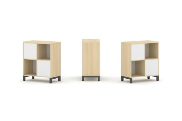 Набор стеллажа 2-х сторонний, 2 яруса SN.NSD-221 (754х400х881) (Акация Лорка/Белый/Металл Антрацит)