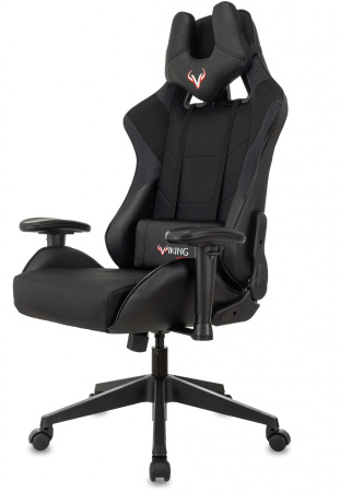 Кресло игровое Zombie VIKING 4 AERO Edition черный ткань/эко.кожа с подголов. крестов. пластик (Черный)