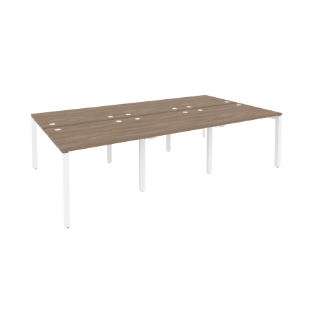 Рабочая станция на П-образном м/к Onix O.MP-D.RS-6.1.8 2940x1635x750 (Дуб Аризона/Белый Металл)