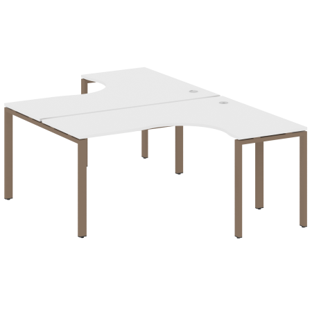 Рабочая станция криволинейная Metal System Style БП.РАС-СА-2.4 1600x2435x750 (Белый/Мокко металл)