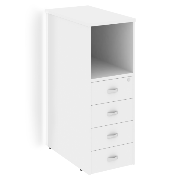 Тумба с подсветкой 4 ящика завершающая, левая Onix O.R-TV-4.SL 436x767x1185 (Белый Бриллиант)