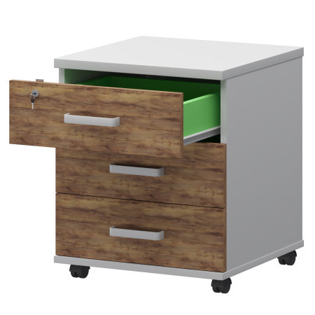 Тумба подкатная Смарт СМТ-3ПЦ Тип1 434x450x620 (Белый/Таксония)