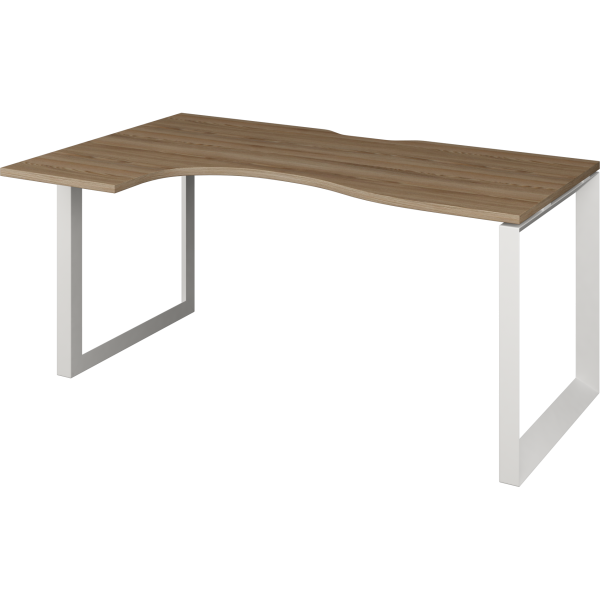 Стол эргономичный левый на металлокаркасе Аргентум-МП НТМП.О-040.ЛВ 1400x1000x750 (Дуб сафари/Белый)
