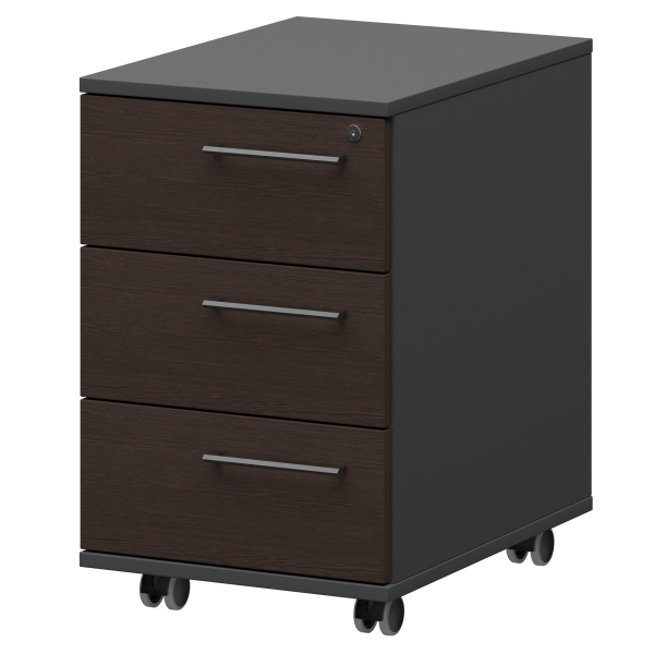 Тумба мобильная/подвесная левая Кортез KZT-61L 416x568x648 (Дуб венге/Графит)