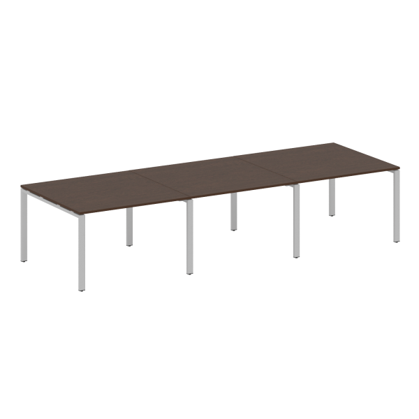 Переговорный стол 3 столешницы Metal System Style БП.ПРГ-3.2 3600x1235x750 (Венге Цаво/Серый металл)