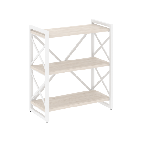 Стеллаж на регулируемых опорах-3 полки VR.L-MST.O-3.8 800x400x910 (Денвер Светлый/Белый металл)