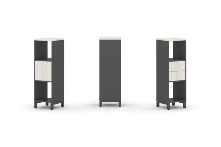 Набор стеллажа 1 сторонний, 3 яруса SN.NS-311 (387х400х1248) (Антрацит/Дуб Наварра/Металл Антрацит)