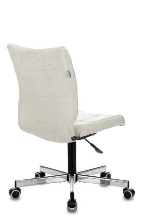 Кресло Бюрократ CH-330M/VELV20 без подлокотников молочный Velvet 20 крестовина металл (Компьютерное кресло CH-330M молочный)