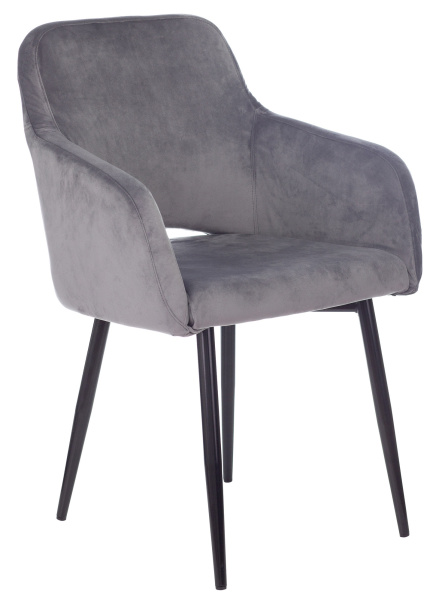 Кресло CH-380F серая жемчужина Italia 26 на ножках металл черный (Серый)