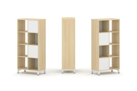 Набор стеллажа 2-х сторонний, 4 яруса SN.NSD-421 (754х400х1615) (Акация Лорка/Белый/Металл Белый)