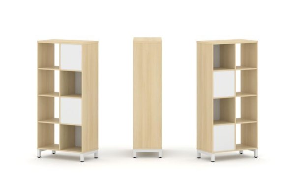 Набор стеллажа 2-х сторонний, 4 яруса SN.NSD-421 (754х400х1615) (Акация Лорка/Белый/Металл Белый)