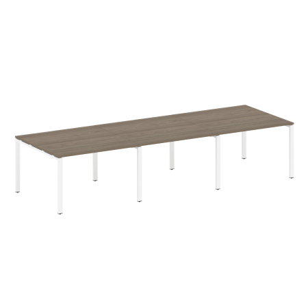 Переговорный стол 3 столешницы Metal System Style БП.ПРГ-3.2 3600x1235x750 (Вяз/Белый металл)
